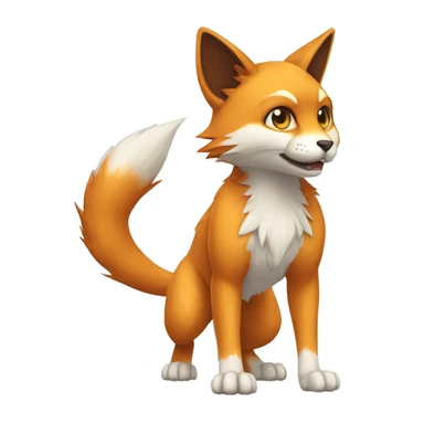 a cat-fox-Fakémon-hybrid full body sticker