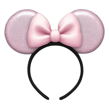 Pastel pink Minnie Mouse ears with glitter sticker