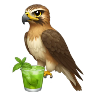 hawk with mojito sticker