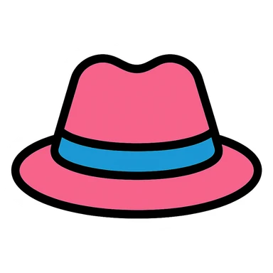 color outline icon of a pink hat sticker