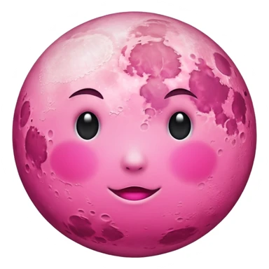 a pink full moon without the facial features sticker