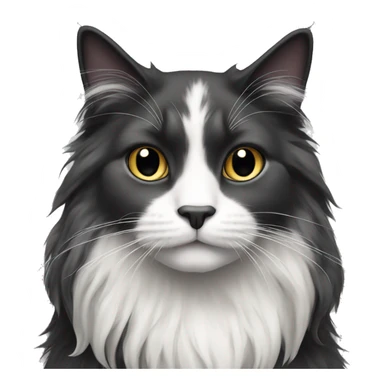 Black and white long haired cat sticker