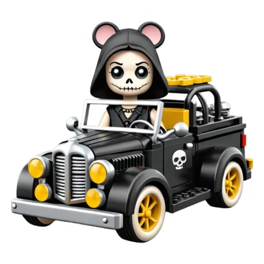 Lego Wednesday Adam’s Rat truck hot rod  sticker