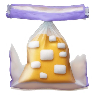 A see through bag filled with sugar sticker