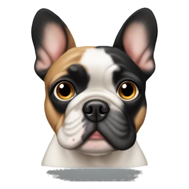 Black-and-tan French bulldog eye roll sticker