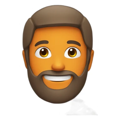 orange hooded white dude smiling with a brown beard sticker