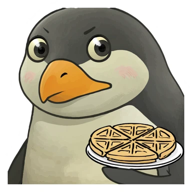 Penguin made of waffles sticker
