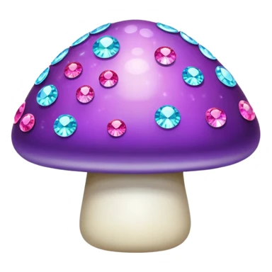 Bejeweled purple mushroom sticker