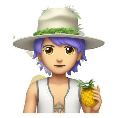 Luka with a pineapple hat sticker