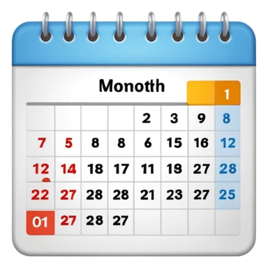 colored calendar 1 month without dates sticker