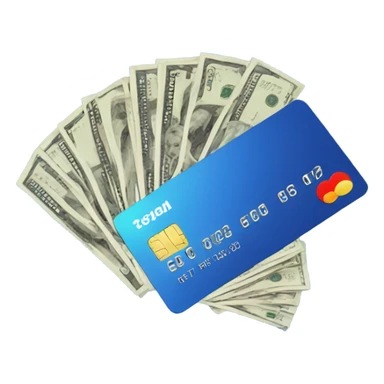 Blue card and money sticker