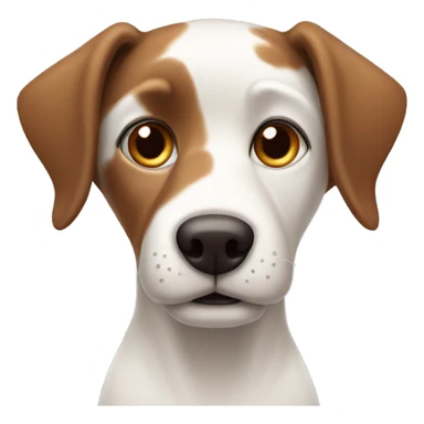 White dog with brown spots and straight ears sticker