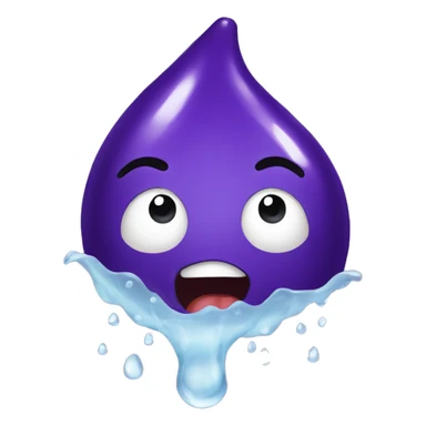 Water coming from aubergine sticker