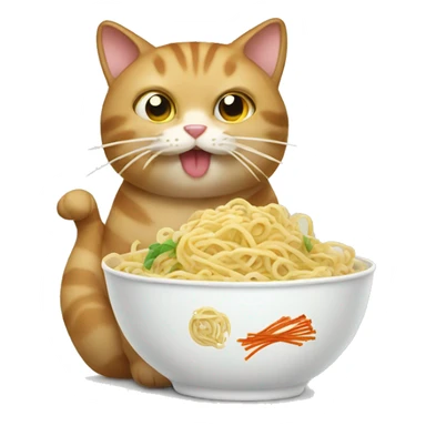 Cat eat noodles  sticker