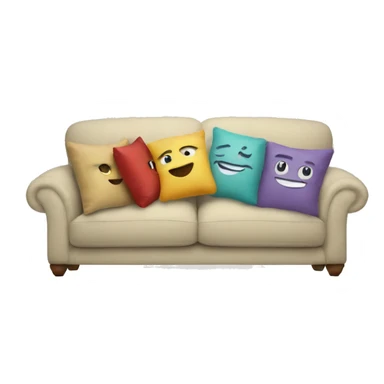 house made of pillows on the sofa sticker