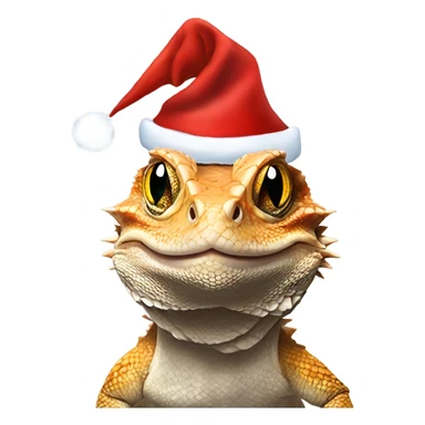 bearded dragon wearing a santa hat sticker