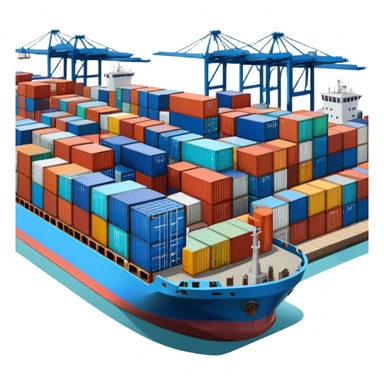 seaport with containers sticker