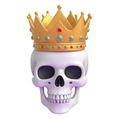red and black skull with crown sticker