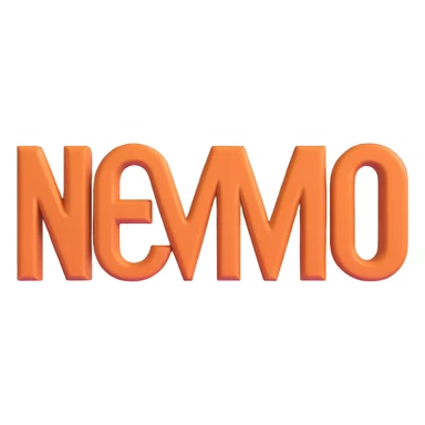 the word 'nuevo' with 3D relief effect, modern typography, light and shadow for depth, white background sticker