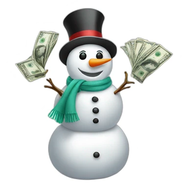 snowman with money sticker