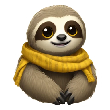 Sloth with hufflepuff scarf sticker