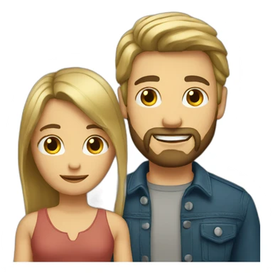 Blond bearded guy with brunette sticker