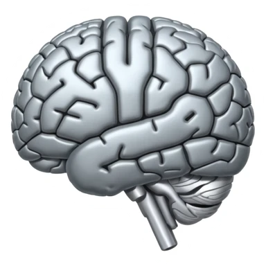A metal human brain sticker