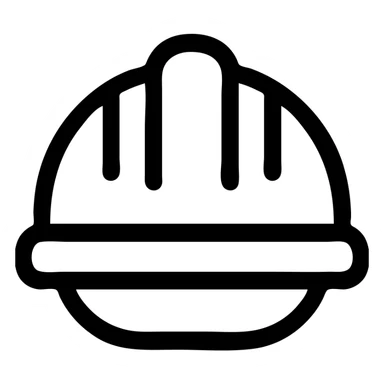 minimalist icon of an engineer helmet, clean lines sticker