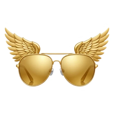 fancy gold sunglasses with wings sticker