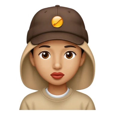 lip bite and a backwards hat on sticker