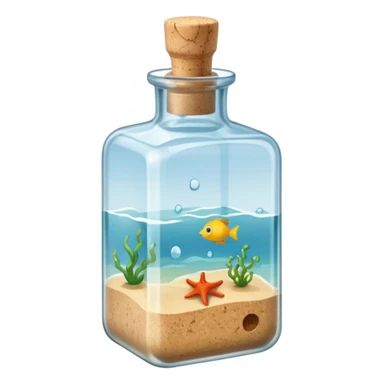 A sea Message Bottle, square sticker