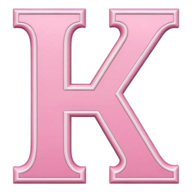 mix light pink dark pink and white girly letter k sticker