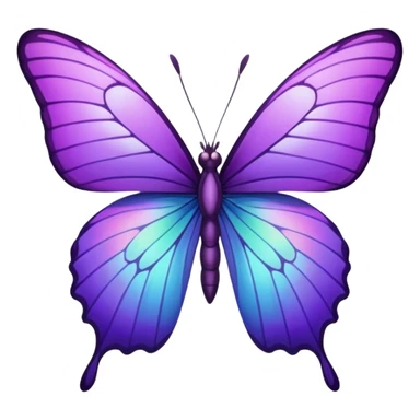 Purple butterfly with sharp ends on each wing sticker