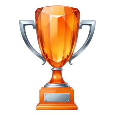 crystal orange tone trophy sticker