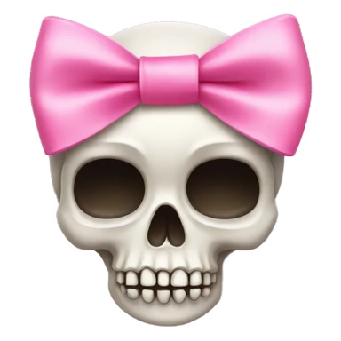 Skull with a pink bow sticker