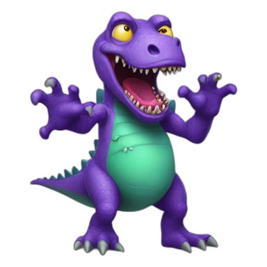 zombie barney dinosaur sticker
