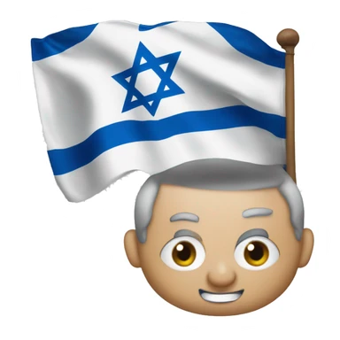 Benjamin Netanyahu with the Israeli flag sticker