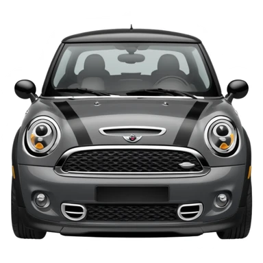 Mini cooper S emoji. Dark gray or black sticker