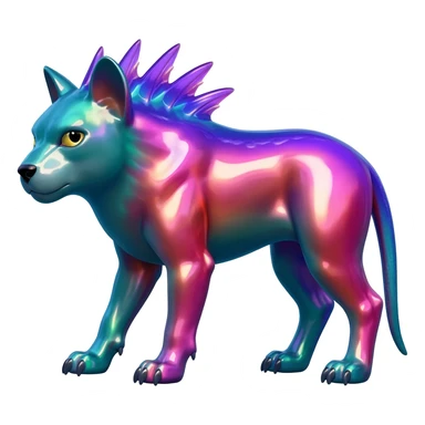 Shiny Epic Edgy Cool Colorful Vibrant Modern Vernid-Protogen-creature-animal, full body sticker