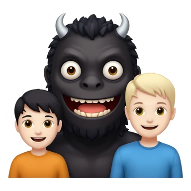 do me a black monster with kids around him sticker