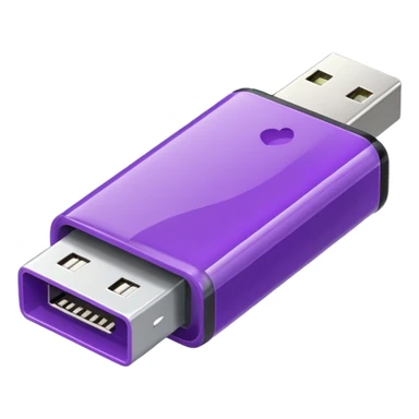purple usb drive square sticker