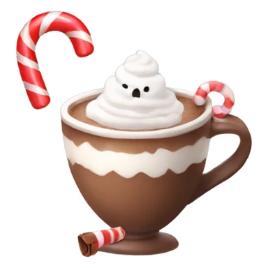 Hot coco with candy cane sticker
