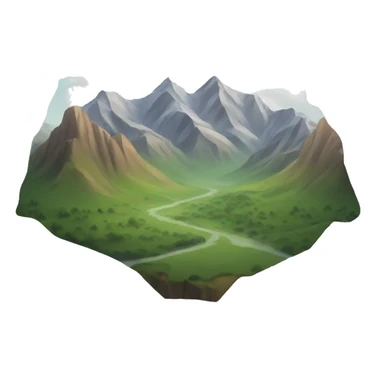 mountains and valley  sticker