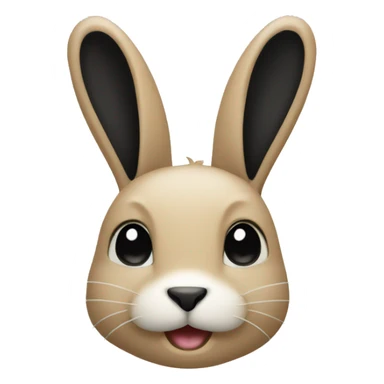 A beige  rabbit with black tâches Pls  sticker