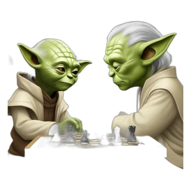 Yoda and Elon Musk play chess sticker