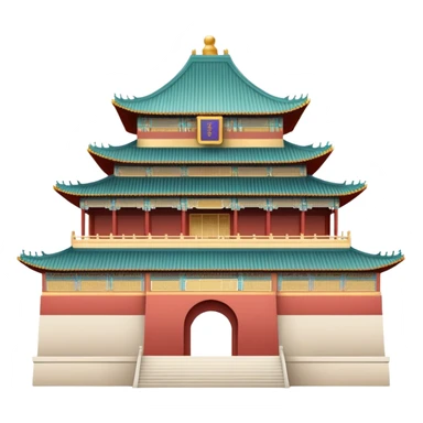 Imperial Chinese palace building, subtle colors, default emoji style sticker