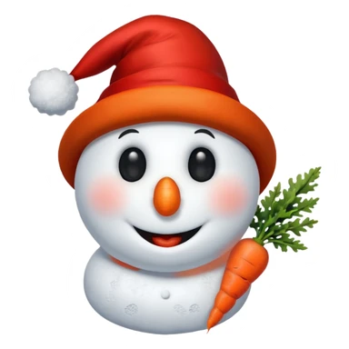 snowman head with red hat and carrot nose sticker