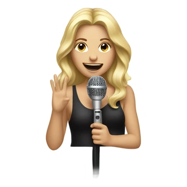 Super star blonde With a microphone sticker