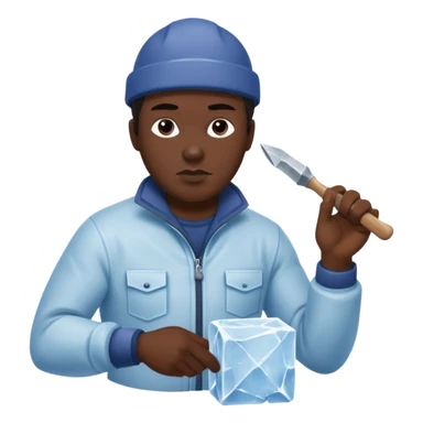 Ice Sculptor black man sticker