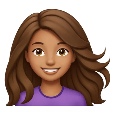 Brown girl emoji hair flip sticker